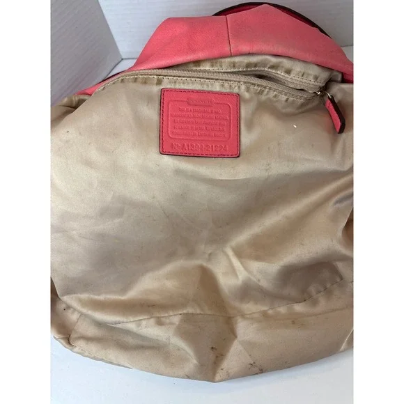 Coach Madison Phoebe Coral Pink Pebbled Leather Hobo Bag 21224 Womens - Picture 6 of 8